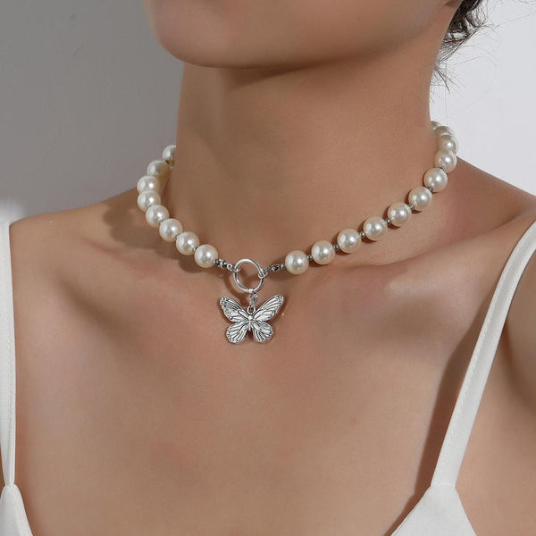 Elegant White Imitation Pearl Choker Necklace Big Round Pearl Wedding  Necklace for Women Charm Fashion Jewelry