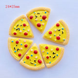 Daiiibabyyy 10Pcs Resin Cute Mixed Mini Pizza Flat Back Cabochons Scrapbooking DIY Jewelry Craft Decoration Accessories E30