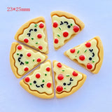 Daiiibabyyy 10Pcs Resin Cute Mixed Mini Pizza Flat Back Cabochons Scrapbooking DIY Jewelry Craft Decoration Accessories E30