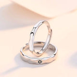 DAIIIBABYYY  -  2Pcs Sun and Moon Lover Couple Rings Set Promise Wedding Bands for Him and Her Jewerly Gift