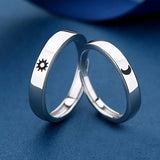 DAIIIBABYYY  -  2Pcs Sun and Moon Lover Couple Rings Set Promise Wedding Bands for Him and Her Jewerly Gift