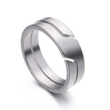 DAIIIBABYYY  -  Stainless Steel Ring for Men Women Black Minimalist Casual Finger Rings  Couple Jewelry Wedding Gift for Lover