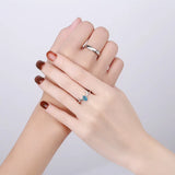 Daiiibabyyy  Silver Color Deer Ring for Women Girl Gift Couple Blue Crystal Jewelry Dropship Wholesale