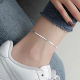 Daiiibabyyy 925 Sterling Silver Snake Bone Anklet for Women Temperament Simple Trendy Foot Jewelry New