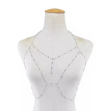 DAIIIBABYYY  -  Sexy Rhinestones Tassel Beach Wedding Accessories Women Bra Cross Bikini Within Hollow Out Body Chain Chest Chain Girl Gift