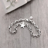 Daiiibabyyy 925 Sterling Silver Vintage Star Pendant Chain Bracelet For Women Girls Temperament  Trendy Jewelry New