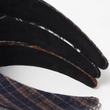 Wide Retro Hair Bands for Women Headwear Check Fabric Headbands Bezel for Girls Lattice Hairband Lady Hair Accessories