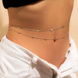 DAIIIBABYYY  -  Sexy Vintage Aesthetic Belly Chain Thin Beads Link Body Chain Waist Chain Belt Y2K Streetwear Summer Women Fashion Body Jewelry