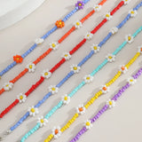 DAIIIBABYYY  -  Kpop Flower Anklet Bracelet Women  Fashion Colorful Seed Beads Chain Charm Bracelet On The Leg Boho Jewelry