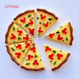 Daiiibabyyy 10Pcs Resin Cute Mixed Mini Pizza Flat Back Cabochons Scrapbooking DIY Jewelry Craft Decoration Accessories E30