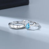 Daiiibabyyy  Silver Color Deer Ring for Women Girl Gift Couple Blue Crystal Jewelry Dropship Wholesale