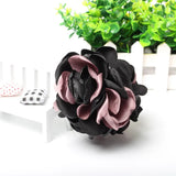 Daiiibabyyy 8cm Beauty Ribbon Two-tone Flower Jaw Hair Clip Barrette Flower Hair Claws for Women Girl Headwear Hair Accessories