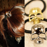 DAIIIBABYYY  - Women Fashion Vintage Punk Metal Skull Hairband Retro Skull Elastic Hair Rope Hair Accessories