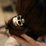 DAIIIBABYYY  - Women Fashion Vintage Punk Metal Skull Hairband Retro Skull Elastic Hair Rope Hair Accessories