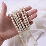 Daiiibabyyy 2024 New Fashion Women Jewelry Pearl Bead Necklace Long Sweater Chain Necklace For Women Dress Accessories Gift For Girl Mother