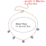 DAIIIBABYYY  -  Korean Flower Choker Necklace for Women Boho Acrylic Clavicle Chain Short Necklaces Fashion Jewelry