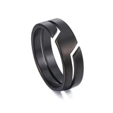 DAIIIBABYYY  -  Stainless Steel Ring for Men Women Black Minimalist Casual Finger Rings  Couple Jewelry Wedding Gift for Lover