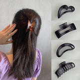 Daiiibabyyy Fashion retro texture upgrade a variety of shapes big catch clip matte frosted gray hair catch hair clip simple hairaccessories