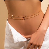 DAIIIBABYYY  -  Sexy Vintage Aesthetic Belly Chain Thin Beads Link Body Chain Waist Chain Belt Y2K Streetwear Summer Women Fashion Body Jewelry