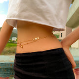 DAIIIBABYYY  -  Sexy Vintage Aesthetic Belly Chain Thin Beads Link Body Chain Waist Chain Belt Y2K Streetwear Summer Women Fashion Body Jewelry