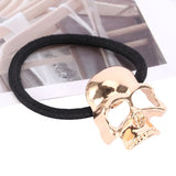 DAIIIBABYYY  - Women Fashion Vintage Punk Metal Skull Hairband Retro Skull Elastic Hair Rope Hair Accessories