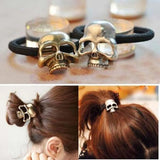 DAIIIBABYYY  - Women Fashion Vintage Punk Metal Skull Hairband Retro Skull Elastic Hair Rope Hair Accessories