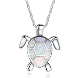 DAIIIBABYYY  -  Steel Fun Jewelry Sea Turtle Animal Pendant Female Blue Crystal Wedding Jewelry Charms Necklace For Women Neck Chain Accessories