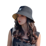 Daiiibabyyy Summer Korean Version Of The Trendy Fisherman Hat Women's Sunscreen UV Protection Sun Hat Japanese All-Match Double-Sided Sunhat