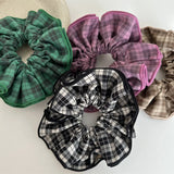 DAIIIBABYYY  -  Ins Hot Sale Fashion Colorful Plaid Cloth Elastic Scrunchie Advanced Fabrics Hair Rope Hair Accessories