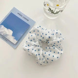 DAIIIBABYYY  -  Sunny Fresh Mojito Blue Scrunchies Floral Plaid Polka Dots White Hair Ropes Ties College Young Girls Hair Accessories Headband