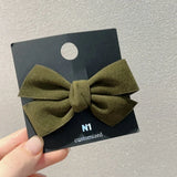 DAIIIBABYYY  -  Vintage Autumn Winter New Suede Temperament Velvet Fabric Bow Hair Clip Duck Beak Clip Hair Accessories