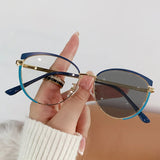 DAIIIBABYYY  -  Blue Light Blocking Women Photochromic Glasses Portable Vintage Optical Spectacle Computer Eye Protection Glass Fashion Eyewear