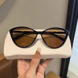 DAIIIBABYYY  -  Retro Frame Cat Eye Sunglasses Women Trendy Vintage Brand Designer Sunglasses Eyewears Punk One Piece Shades Streetwear