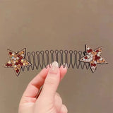 DAIIIBABYYY  - Children's Invisible Broken Hair Hairpin Adult Tiara Tools Curve Needle Bangs Fixed U Shape Insert Hair Styling Comb Accessories