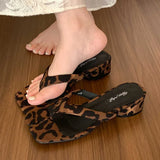 DAIIIBABYYY  -  2024 Fashion Leopard Print Ladies Slippers Female Slip On Shallow Flip Flops Footwear Low Heels Women Pumps Slides Shoes Muj