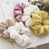 DAIIIBABYYY  -  Wholesale Korean New FLoral Pure Colorful Elastic Scrunchie Fashion 3PC/Set Women's Chiffon Hair Band Hair Accessories