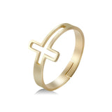 DAIIIBABYYY  -  Jesus Cross Love Stainless Steel Open Ring Women's Faith Christian Guardian Fashion Party Gift Jewelry New 2024