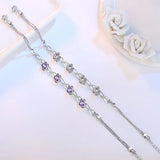 Daiiibabyyy Silver Color Crystal Flower Bracelet for Women Girl Birthday Gift Lovely Fashion Versatile Jewelry Dropshipping