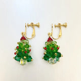 DAIIIBABYYY  -  2024 New Hot Sales Green Crystal Christmas Tree Earrings For Women&Girls Luxury Exquistie Charm Earrings Christmas Holiday Gift