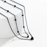 DAIIIBABYYY  -   Gothic Black Paint Double Layer Metal Waist Chain For Women Trendy Iron Bead Belly Chain Sexy Punk Summer Body Jewelry