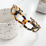 DAIIIBABYY  -  Simple Retro Women's Hollow With Teeth High-grade Acetic Acid Headband New Tortoiseshell Hair Band Headwear