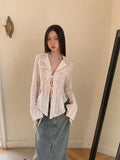 DAIIIBABYYY  -  Bandage Chiffon Long Sleeve Shirts & Blouses Designer Top For Women  Collar Shirt Fashion Trendingclothes