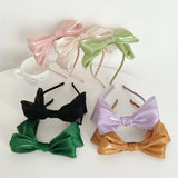 DAIIIBABYYYY  -  1PC Satin Mesh Bow Headband For Woman Girls Bright Silk Hairband Hair Hoop Fashion Hair Accessories Girl