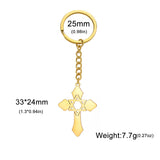 DAIIIBABYYY  -  David Star Keychain Stainless Steel Cross Jesus Pendant Female Keychain Men's Retro Jewish Talisman Jewelry Gift