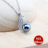 Daiiibabyyy 925 Silver Black Pearl Jewelry Sets Bridal White Zircon Wedding  Rings Earrings Pendant Necklace Bracelets Set