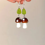 DAIIIBABYYY  -  Mystical Mushroom dangle Earrings Cute women  trending earrings fashion