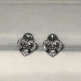 Daiiibabyyy Gothic Cute Dream Fairy Silver Color Bowknot Heart Stud Earrings For Egirl Y2K EMO 2000s Harajuku Goth Sweet Jewelry Accessories