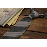 DAIIIBABYYYY  -  Cotton Linen Brown Ties For Men Formal Dress 7cm British Casual Necktie Striped Plaid Cravat Women College Style Shirt Neckwear