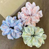 DAIIIBABYYY  -  Trendy French Large Scrunchies Colorful Satin Silk Hair Ropes Ties Young Girls Student Summer Sweet Hair Bands Ponytail Holder