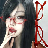 DAIIIBABYYY  -  Anime Character Kamishiro Rize Cosplay Red Glasses Akemi Homura Role Play Half Frame Eyeglass Without Lens Accessories Eyewear